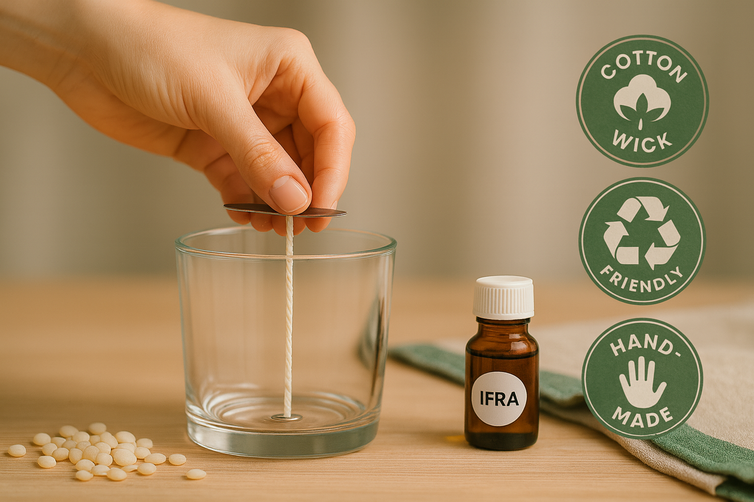 Bougie et ingrédients naturels