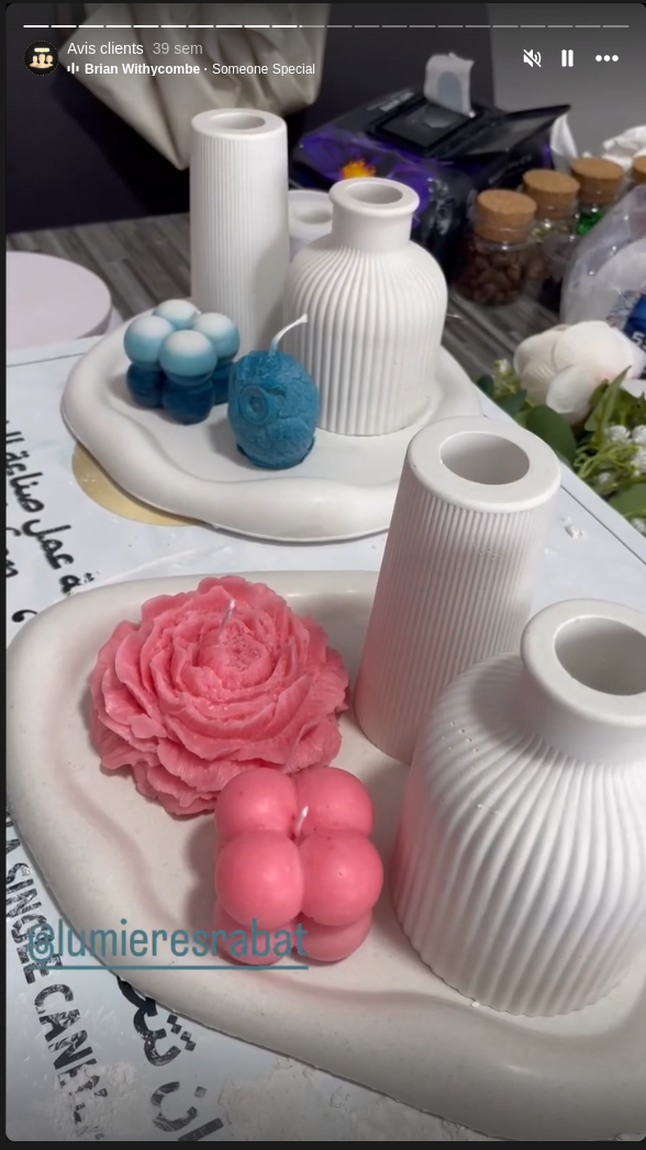 Collection de bougies préparée après la formation